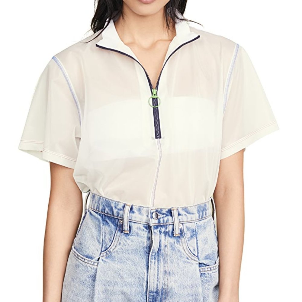 Toga Archives Mesh Jersey Zip Tee Short Sleeve